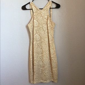 Champagne sparkly homecoming dress